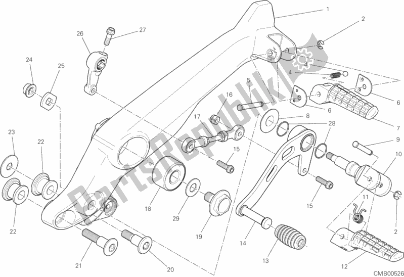 Todas las partes para Reposapiés, Izquierda de Ducati Scrambler Icon Dark Thailand USA 803 2020